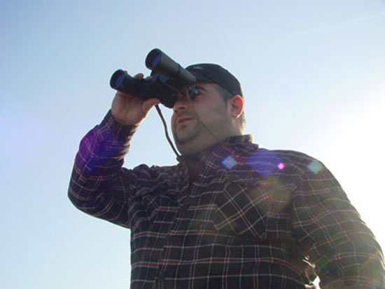 Blick in die andere Himmelsrichtung mit dem Fernglas